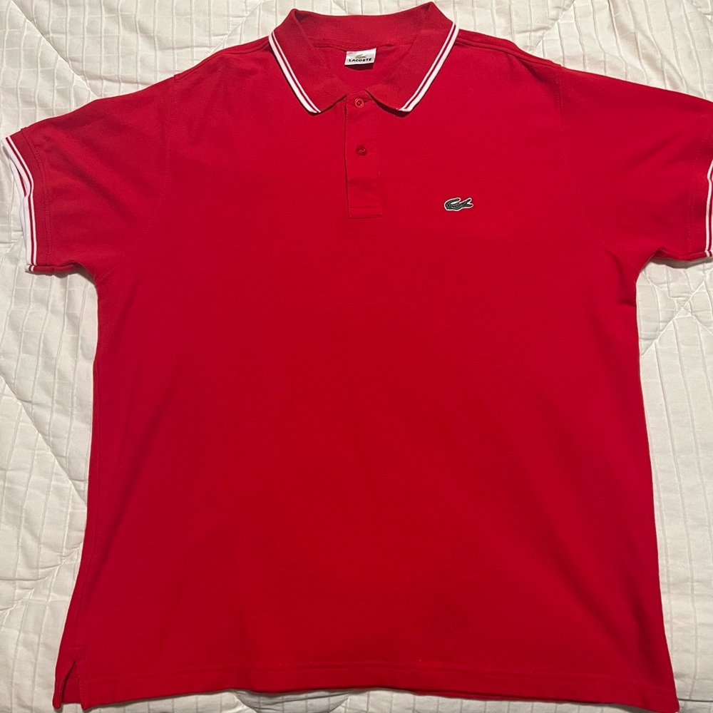 Lacoste polo red XL  new never worn only washed 1x after initial purchase.